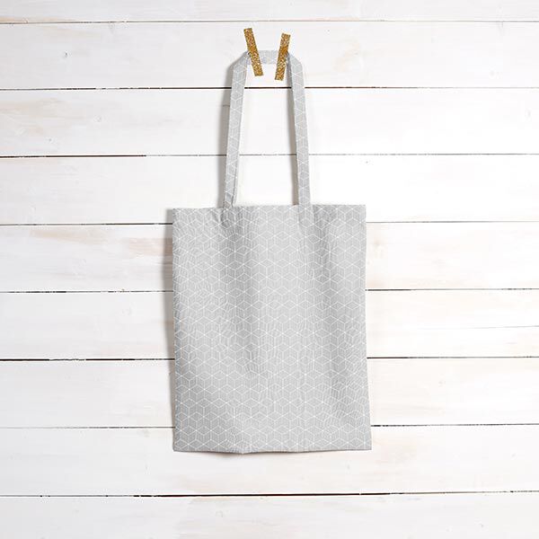 Baumwollstoff Cretonne Kubus – grau, image number 8