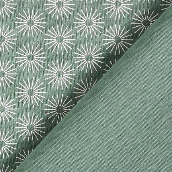 Baumwolljersey Strahlen-Blume – schilf | Reststück 100cm