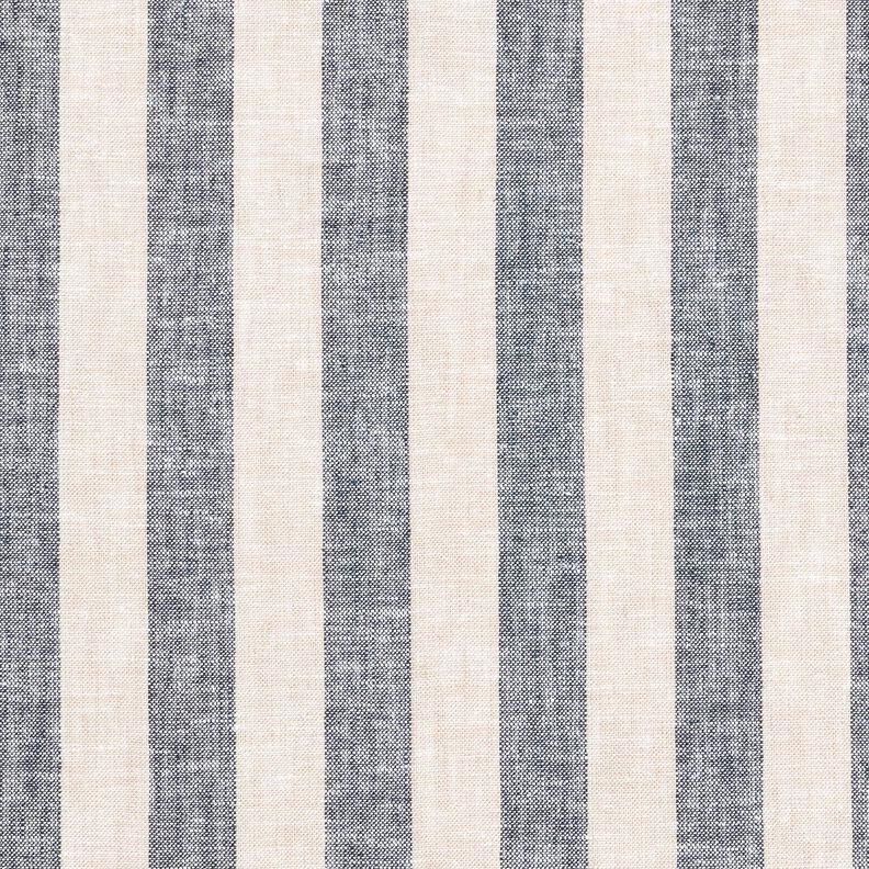 Leinen-Mix Streifen &ndash; natur/marineblau,  image number 1