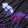 Baumwolljersey Wintereule Panel | Glitzerpüppi – schwarz/traube,  thumbnail number 2