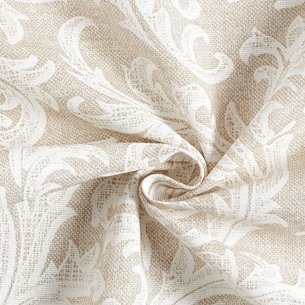 Dekostoff Canvas Ornamente – natur/weiss,  image number 3