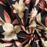Kreppsatin Magnolien mit Palmblättern – schwarz/beige,  thumbnail number 3