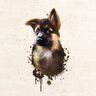 French Terry Sommersweat Schäferhund Panel | Glitzerpüppi – hellbeige,  thumbnail number 6
