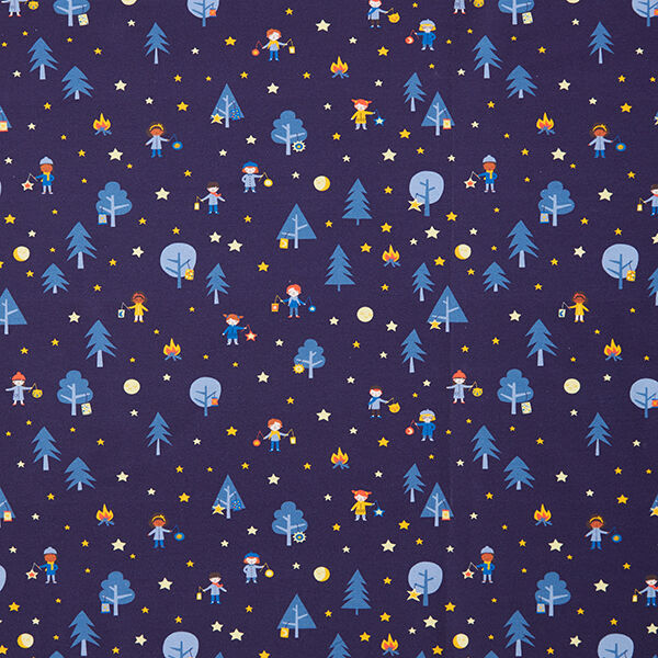French Terry Laternenlauf Digitaldruck | PETIT CITRON – marineblau – Muster,  image number 1