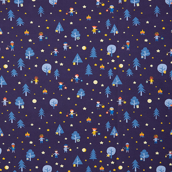 French Terry Laternenlauf Digitaldruck | PETIT CITRON – marineblau, image number 1