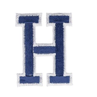 Applikation Buchstabe H [ Höhe: 4,6 cm ] – marineblau, 
