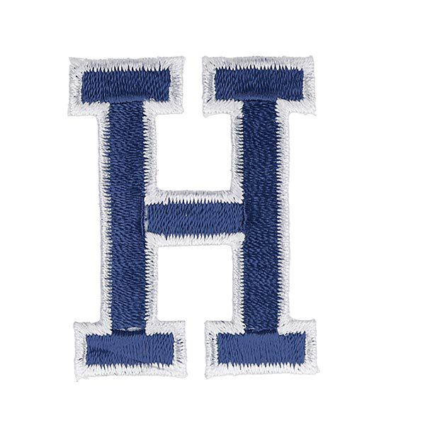 Applikation Buchstabe H [ Höhe: 4,6 cm ] – marineblau,  image number 1