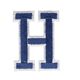 Applikation Buchstabe H [ Höhe: 4,6 cm ] – marineblau,  thumbnail number 1
