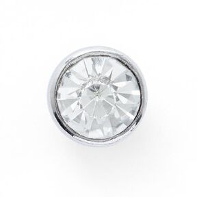 Strass-Metallknopf Öse [ Ø10 mm ] – silber metallic, 