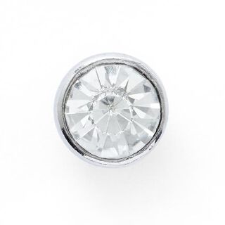 Strass-Metallknopf Öse [  Ø10 mm ] – silber metallic, 