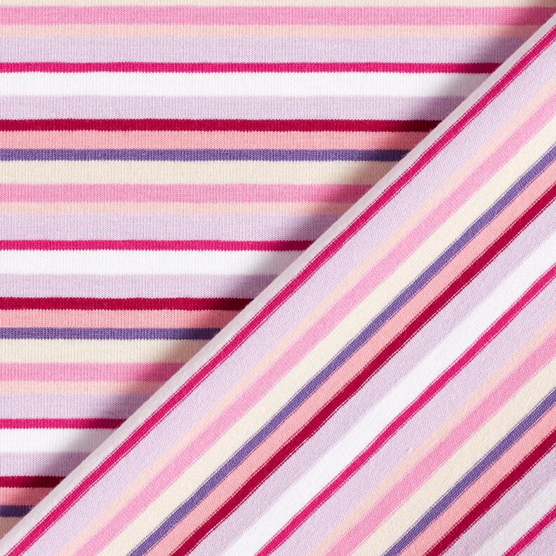 Baumwolljersey Ringelstreifen – flieder/pink,  image number 4