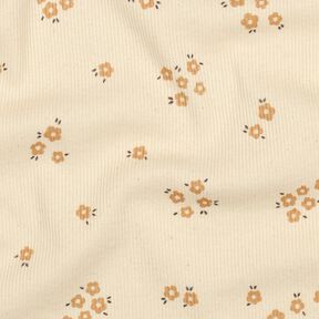 GOTS Rippenjersey Streubl&uuml;mchen | Poppy Fabrics &ndash; creme/rehbraun, 