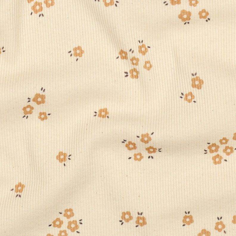 GOTS Rippenjersey Streubl&uuml;mchen | Poppy Fabrics &ndash; creme/rehbraun,  image number 2