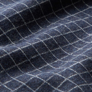 Strickjacquard Aufgraut Gitterkaro – jeansblau, 