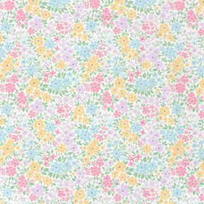 Baumwolljersey zarte Blumenwiese – elfenbein/pastellflieder, 