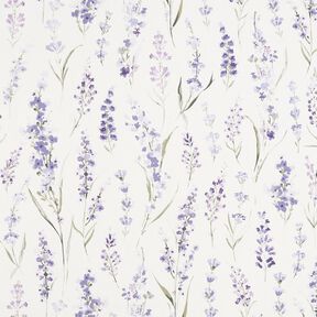 Dekostoff Halbpanama Lavender-Feld – elfenbein/flieder, 