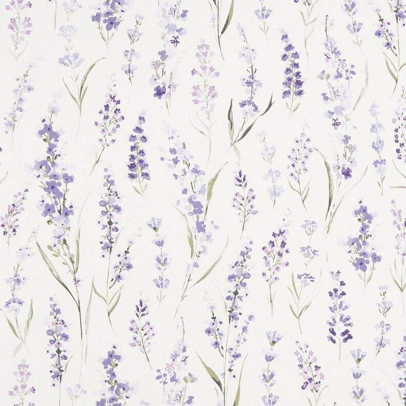 Dekostoff Halbpanama Lavender-Feld – elfenbein/flieder,  image number 1