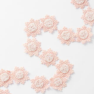 Spitzenband Blumen [45 mm] – rosa/weiss, 