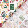 Baumwollstoff Popeline Weihnachtsbilder – weiss/karminrot,  thumbnail number 4