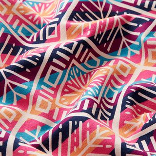 GOTS Sweat PLAINE STITCHES Snowflakes | Hamburger Liebe | Albstoffe – pink, 