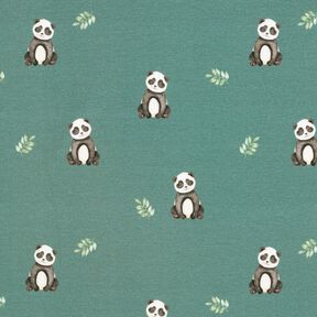 GOTS French Terry Sommersweat Panda Digitaldruck – schilf, 