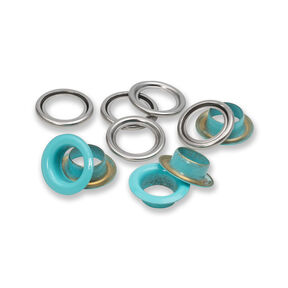 Ösen mit Scheiben [20 Stück | Ø 11 mm] | Prym – mint/silber metallic, 