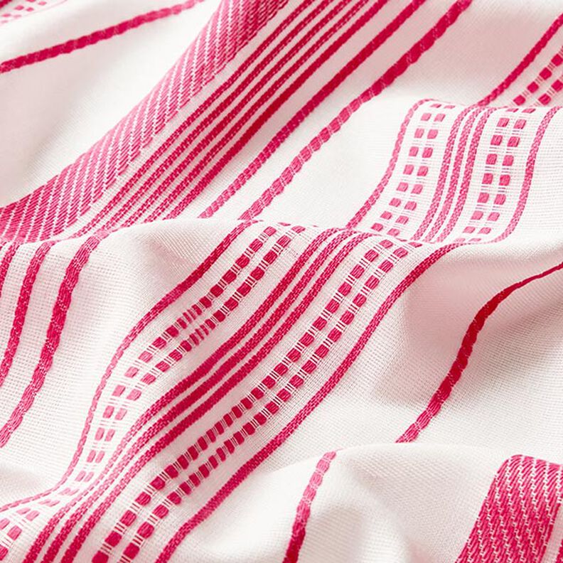 Baumwollstoff gestickte Streifen – wollweiss/pink,  image number 2