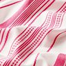Baumwollstoff gestickte Streifen – wollweiss/pink,  thumbnail number 2