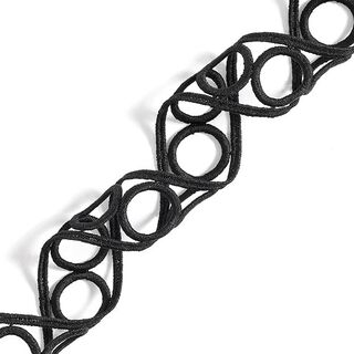 Spitzenband Lochstickerei [37 mm] – schwarz, 