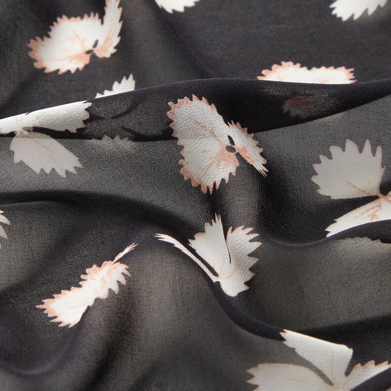 Chiffon Blätter – schwarz/weiss,  image number 2