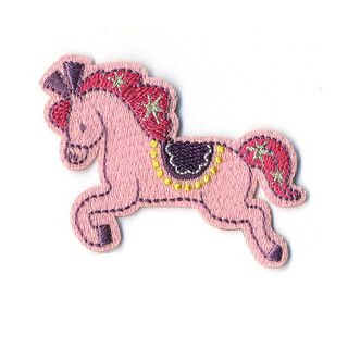 Applikation Pony [ 4,5 x 6 cm ] – rosa/pink, 