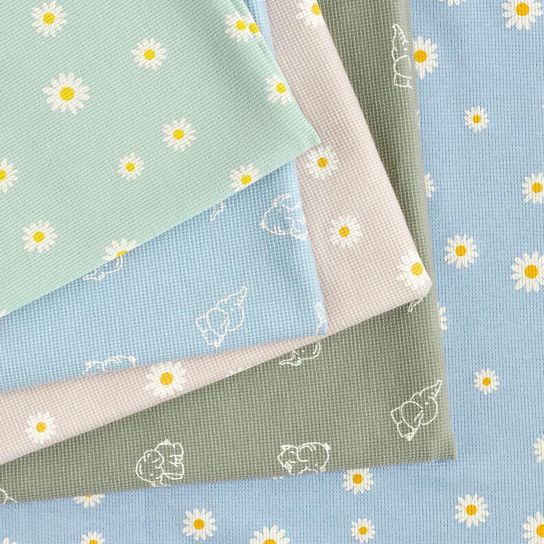 Waffeljersey Baby Elefanten – silberblau, image number 5