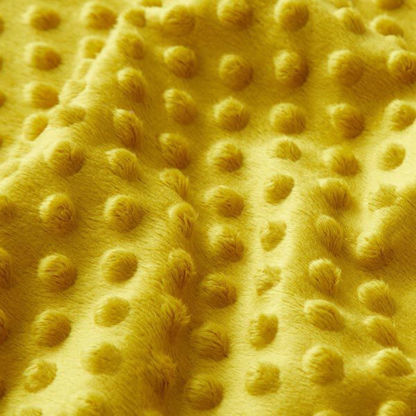 Kuschelfleece geprägte Punkte – currygelb – Muster,  image number 2