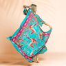 Beachwear Panel Pareo Pfauen und Blumen – aquablau/intensiv pink,  thumbnail number 6