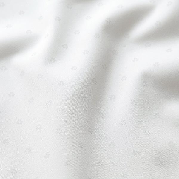 Stretch Baumwoll-Jacquard Kleeblätter – wollweiss | Reststück 50cm