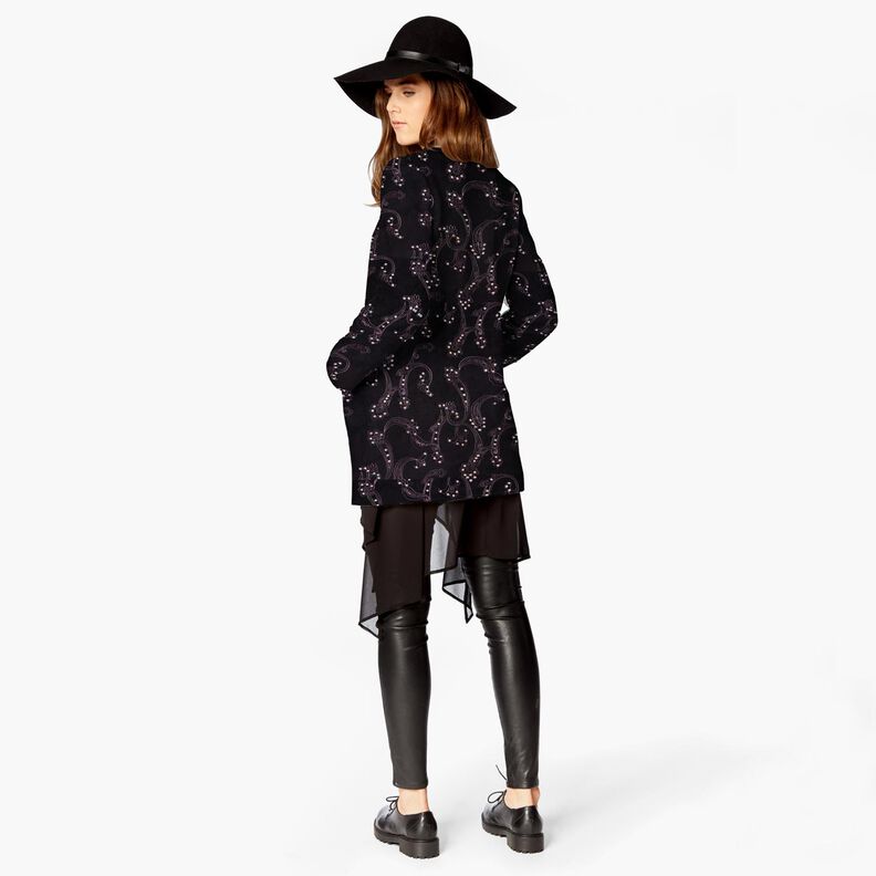 Feincord Stickerei und Pailletten Blumen – schwarz,  image number 5
