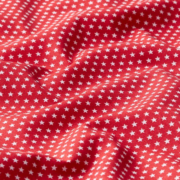 Baumwollpopeline kleine Sterne – rot/weiss