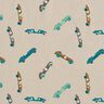 Baumwolljersey Retro-Rennautos – helltaupe,  thumbnail number 1