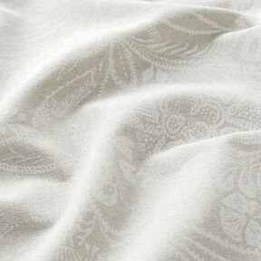Dekostoff Halbpanama florales Paisley – natur/weiss, 