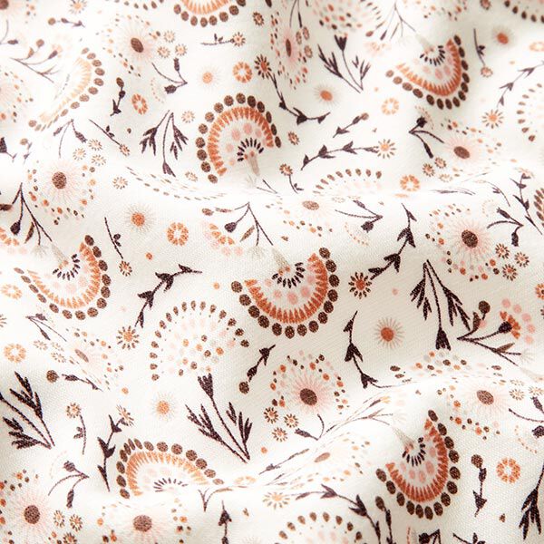 Alpenfleece süße Blümchen – wollweiss | Reststück 60cm