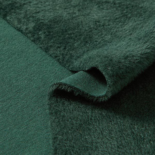 Alpenfleece Kuschelsweat Uni – dunkelgrün | Reststück 100cm