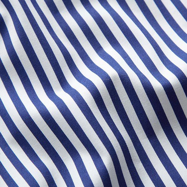 Baumwoll-Stretch Streifen – marineblau/weiss | Reststück 100cm