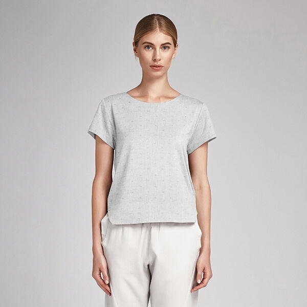 Viskosestoff Lurex-Streifen Melange – nebelgrau, image number 5