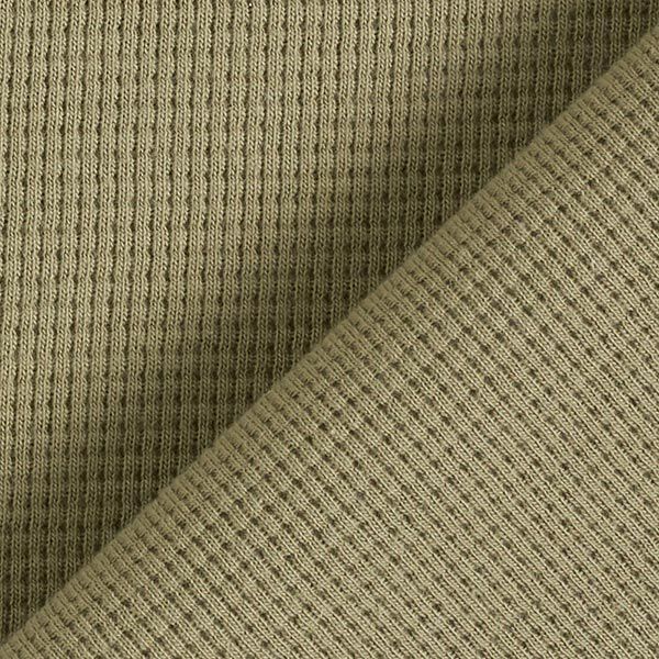 Mini Baumwoll-Waffeljersey Uni – hellkhaki, image number 4