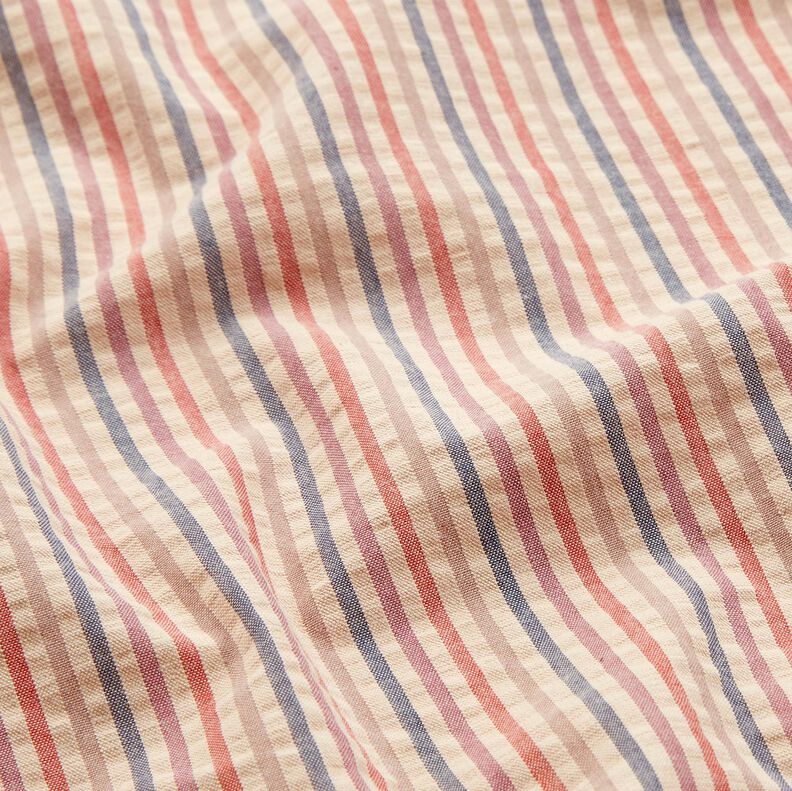 Seersucker bunte Streifen – cashew/traube,  image number 2