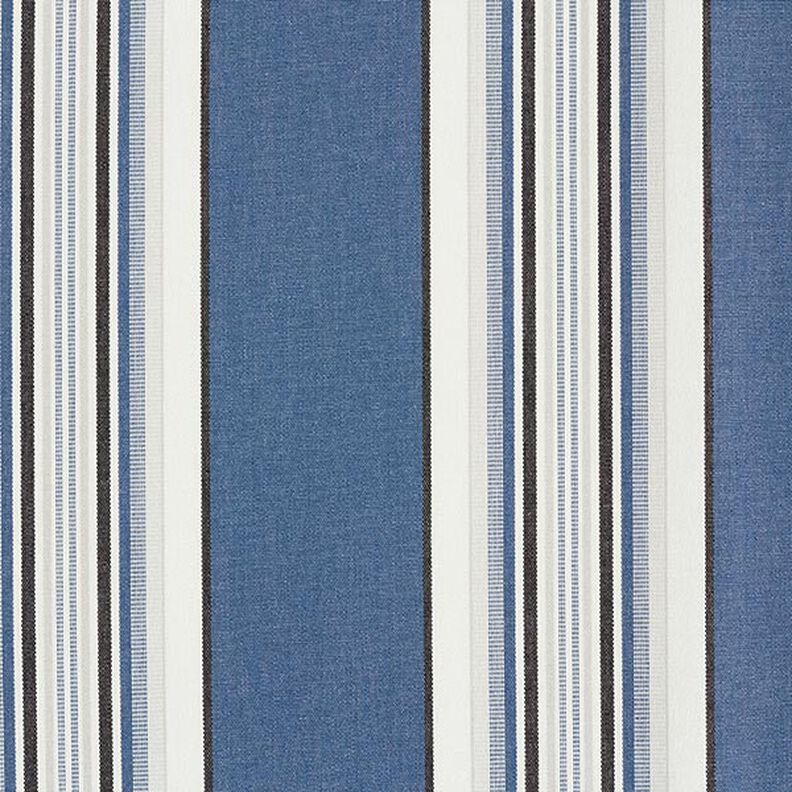 Markisenstoff breite und schmale Streifen – jeansblau/weiss,  image number 1