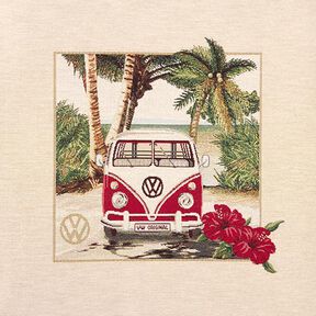 Dekostoff Gobelinstück VW Bulli – natur/rot, 