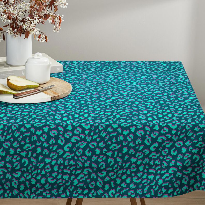 Beschichtete Baumwolle abstraktes Leo | Poppy Fabrics – petrol/lila, image number 6