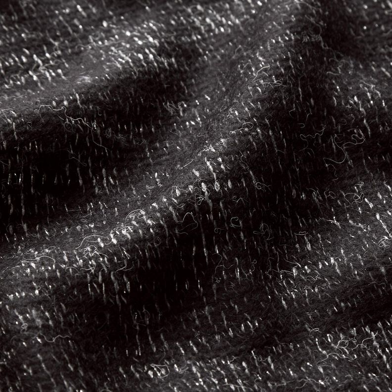 Strickstoff Woll-Mix Glitzer Melange – schwarz/silber metallic, image number 2