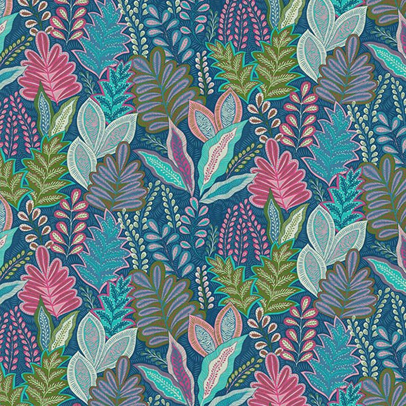 Dekostoff Halbpanama Botanic – marineblau,  image number 1